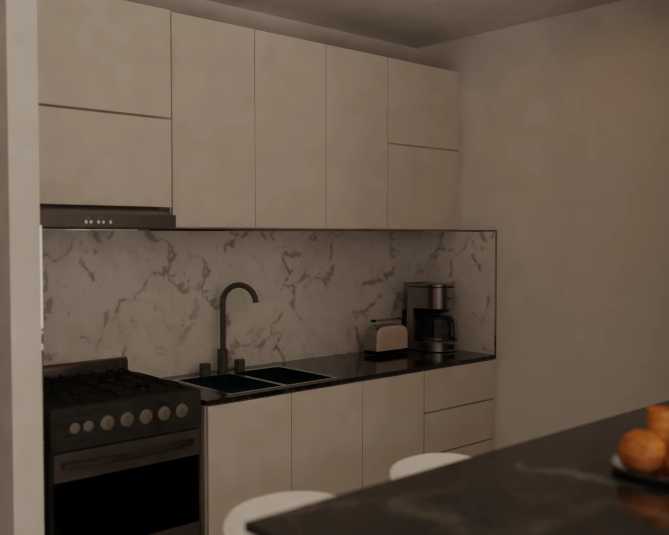 Renders depto 1 dormitorio