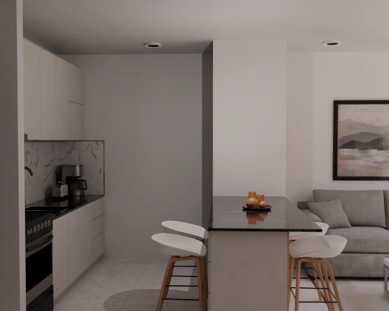 Renders depto 1 dormitorio