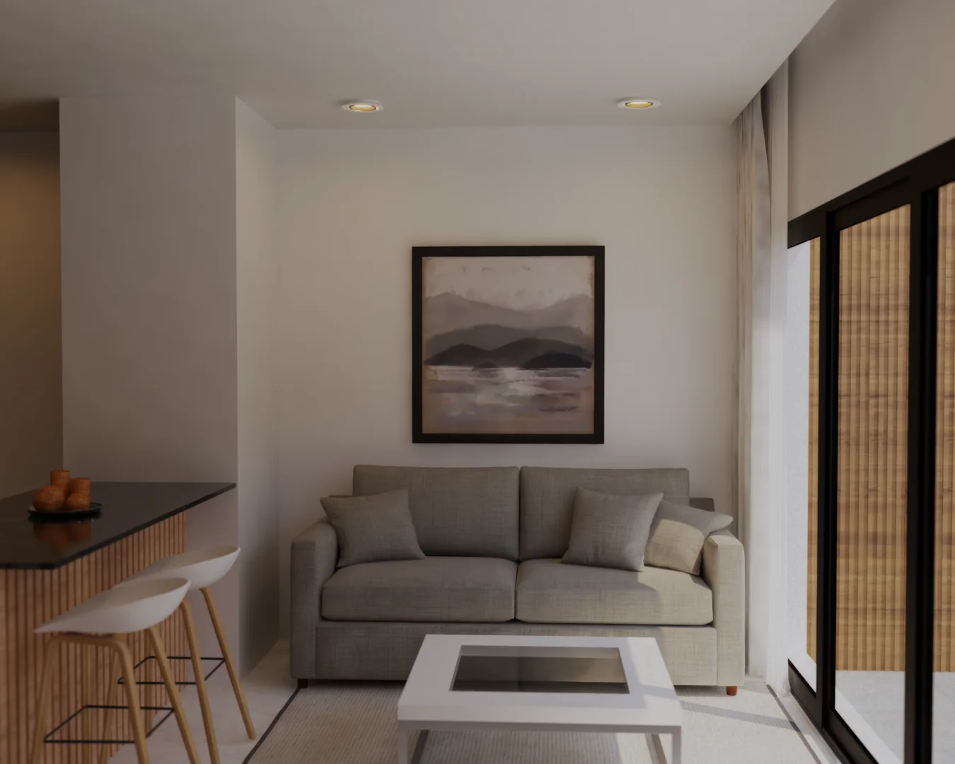 Renders depto 1 dormitorio