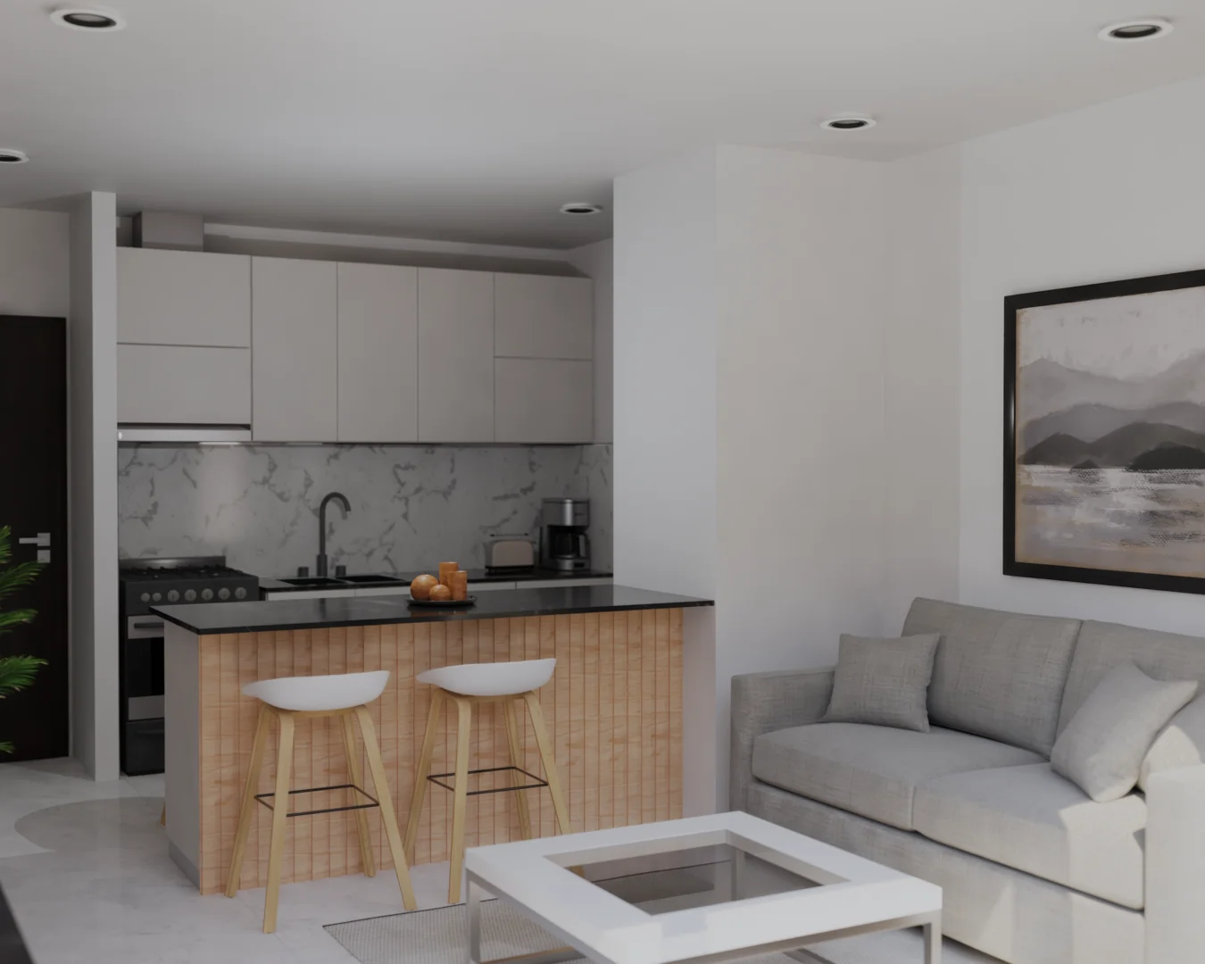 Renders depto 1 dormitorio